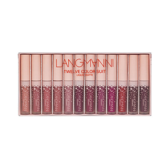 LANGMANNI 12Pcs/set Liquid Matte Lipstick