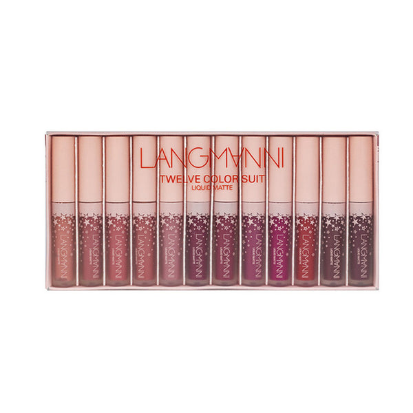 LANGMANNI 12Pcs/set Liquid Matte Lipstick